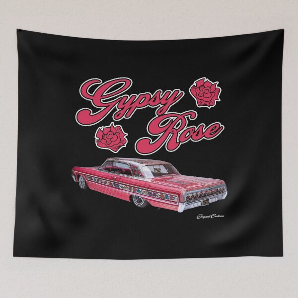 Item preview, 1964 Impala Gypsy Rose rear 3/4 w text - Lowrider, Kustom, Hot Rod, Muscle Car designed and sold by Elegant Customs.
