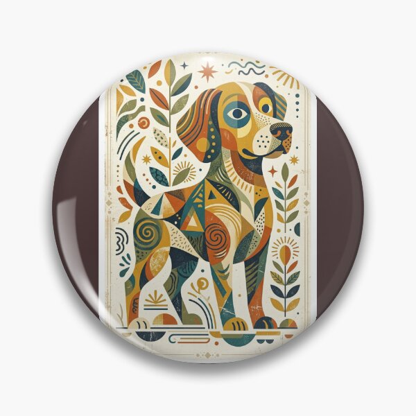 Item preview, Retro Abstract Dog - Vintage Geometric Art designed and sold by FootprintofLove.