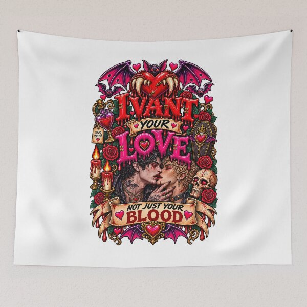 Item preview, DARK LOVE ❤️ - MONSTER ROMANCE COLLETION - VAMPIRE LOVE - I VANT YOUR LOVE - NOT JUST YOUR BLOOD - GAY PRIDE designed and sold by WheelieGdArt.