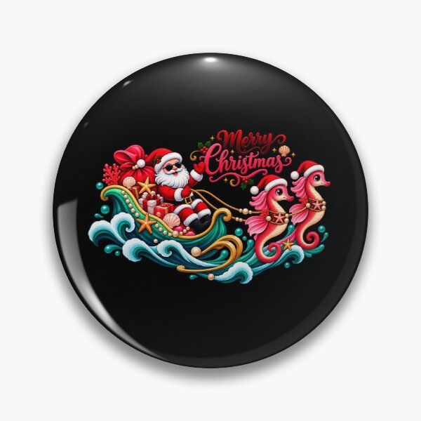 Item preview, Merry Christmas From The Sea | Ocean Santa Seahorse Christmas Design designed and sold by Dreamy Ocean Art.
