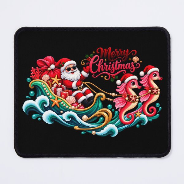 Item preview, Merry Christmas From The Sea | Ocean Santa Seahorse Christmas Design designed and sold by Dreamy Ocean Art.