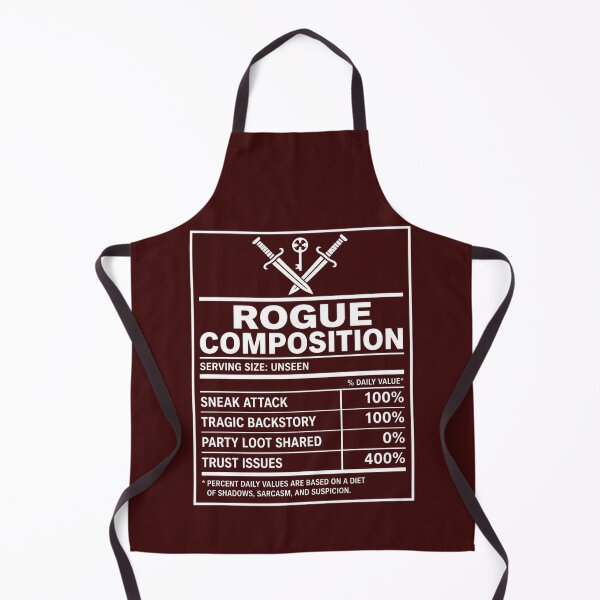 Item preview, Rogue Nutrition Facts (White) - Funny RPG Stealth Stats Meme designed and sold by Dice_Goblin_Studio.