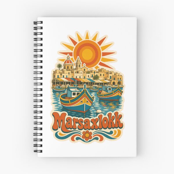 Item preview, Marsaxlokk Malta Travel Souvenir - Retro Illustration designed and sold by VisualArtsOasis.