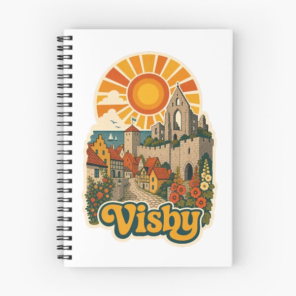 Item preview, Visby Sweden Travel Souvenir - Retro Illustration designed and sold by VisualArtsOasis.