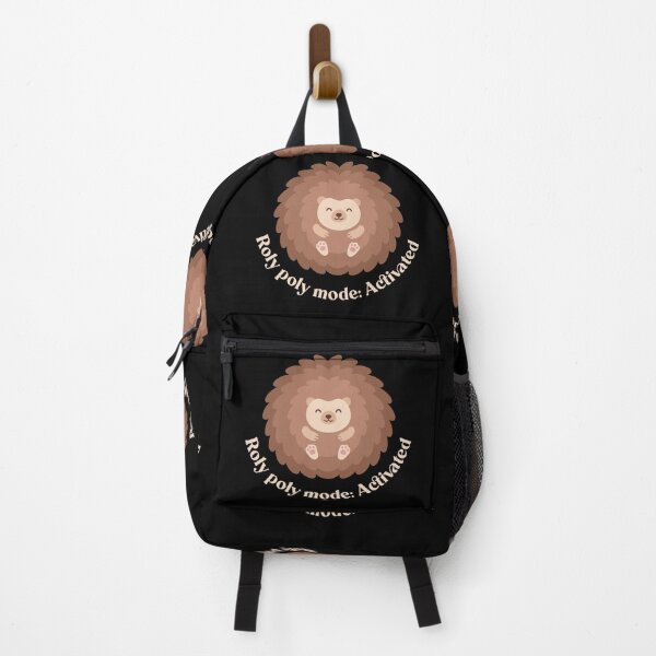 Item preview, Cute Hedgehog Roly Poly Mode Kawaii Typography Badge designed and sold by ZUMERI.