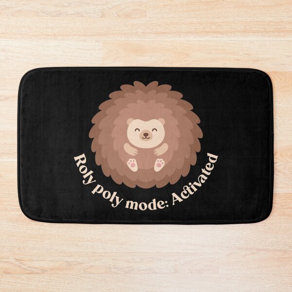 Item preview, Cute Hedgehog Roly Poly Mode Kawaii Typography Badge designed and sold by ZUMERI.