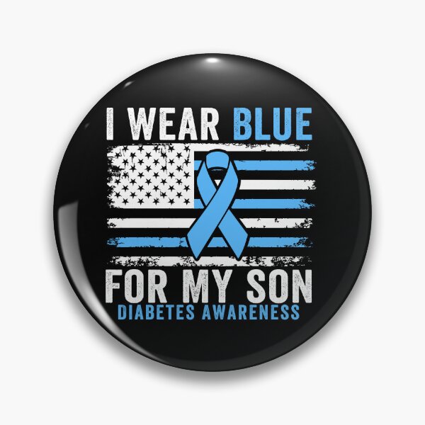 Artikelvorschau, Ich trage Blau für meinen Sohn, um auf Diabetes aufmerksam zu machen. Blaue Schleife, Familienunterstützung. entworfen und verkauft von 76Valeria.