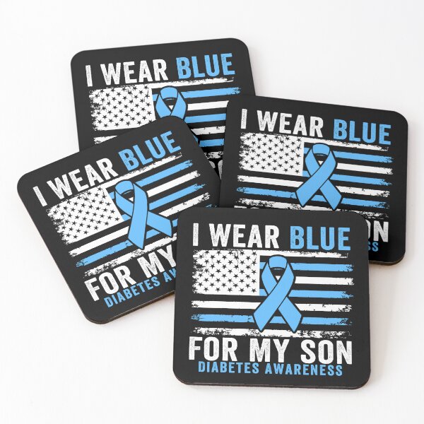 Item preview, I Wear Blue For My Son Diabetes Awareness Blue Ribbon Family Support designed and sold by 76Valeria.