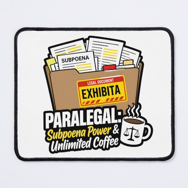 Item preview, Paralegal Subpoena Power Unlimited Coffee Legal Document Folder designed and sold by CleverRaccoon.
