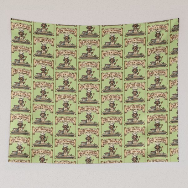 Item preview, Funny Vintage Dachshund Chef - Bark-B-Q Gourmet Dog Meme designed and sold by FootprintofLove.
