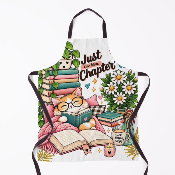 Item preview, Just One More Chapter – Cozy Book Lover Cat designed and sold by PaginaBrew.