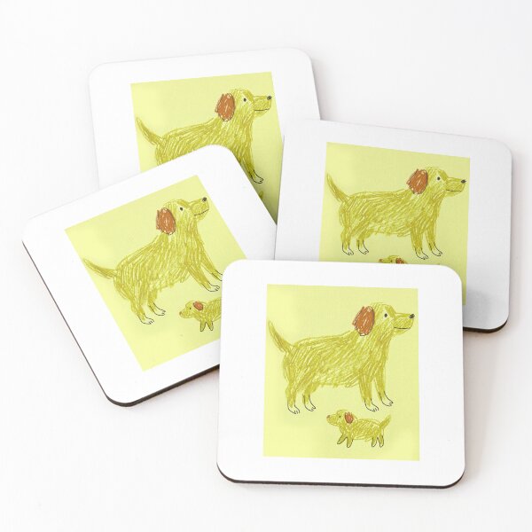 Item preview, Cute Dog Drawing – Playful Childlike Dog Art on Yellow designed and sold by PhokaPhokich.
