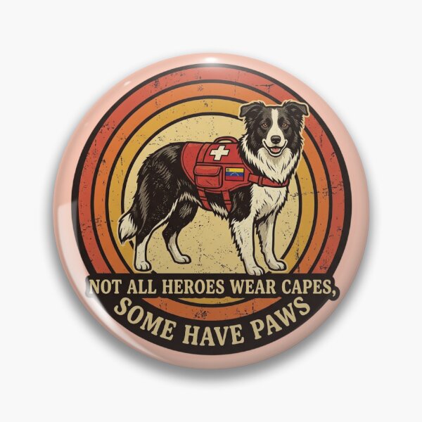 Item preview, Vintage Hero Badge: Earthquake Rescue Dog in Venezuela (Tsunami) designed and sold by FootprintofLove.
