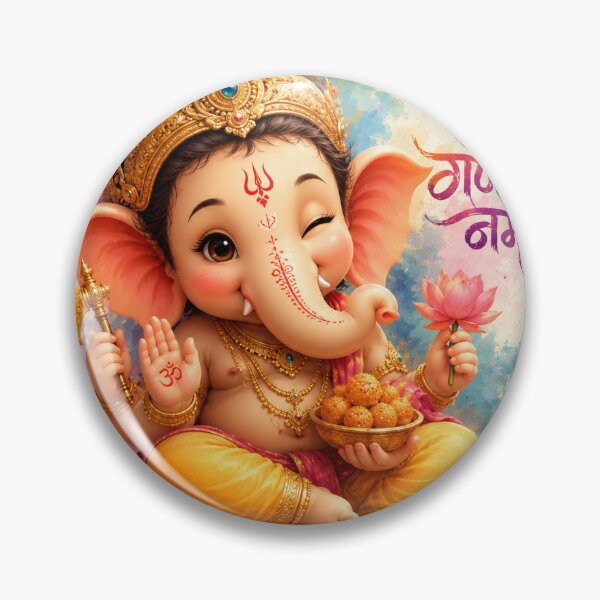Item preview, Cute Ganpati – Colorful Lord Ganesha Devotional Art designed and sold by MamaAndKiana.