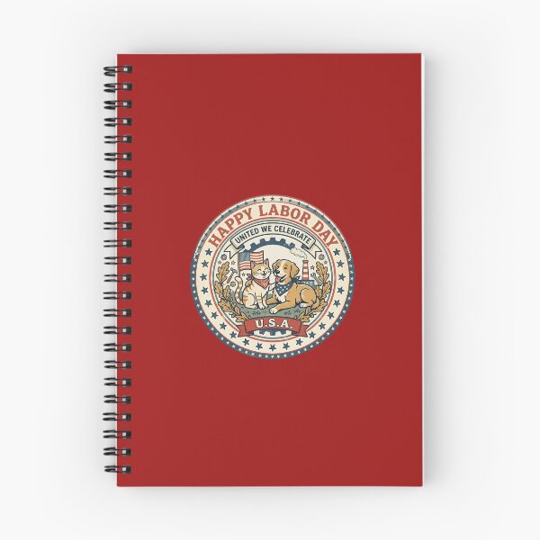 Item preview, Retro Labor Day celebration featuring dogs and cats in the U.S. designed and sold by FootprintofLove.