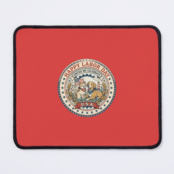 Item preview, Retro Labor Day celebration featuring dogs and cats in the U.S. designed and sold by FootprintofLove.