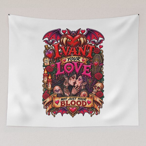 Item preview, DARK LOVE ❤️ - MONSTER ROMANCE COLLETION - VAMPIRE LOVE - I VANT YOUR LOVE - NOT JUST YOUR BLOOD - LESBIAN PRIDE designed and sold by WheelieGdArt.