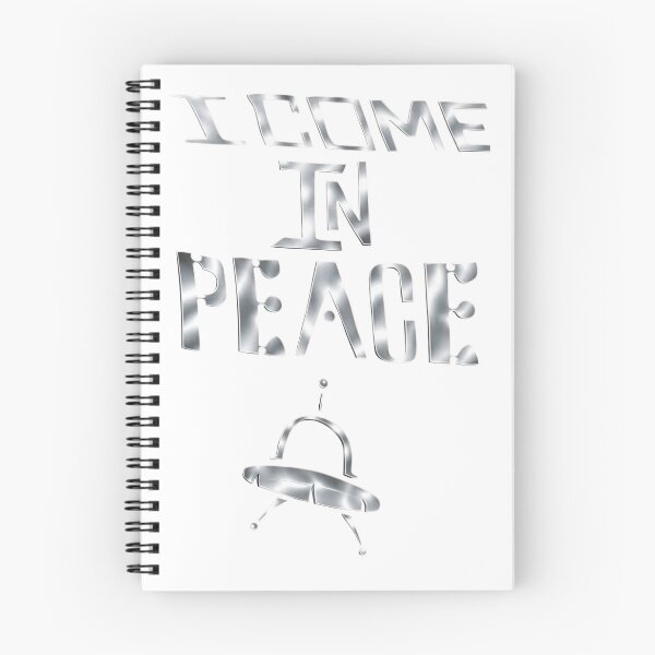 Item preview, I Come In Peace – Chrome UFO Alien Typography designed and sold by RON-FASHION.