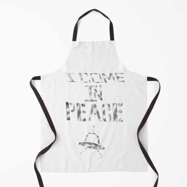 Item preview, I Come In Peace – Chrome UFO Alien Typography designed and sold by RON-FASHION.