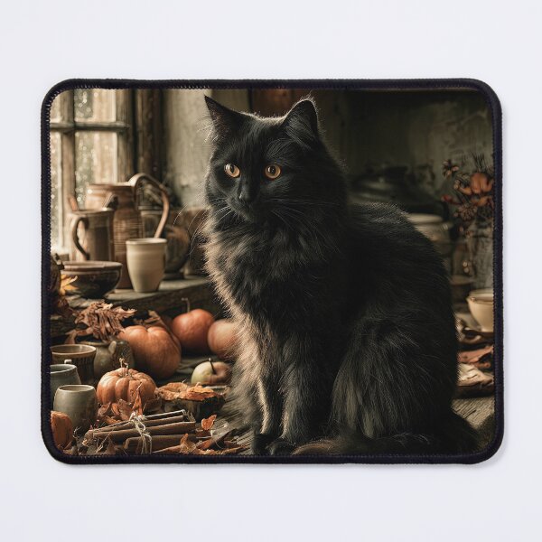 Item preview, Black Cat on a Rainy Autumn Morning designed and sold by Erika Kaisersot.