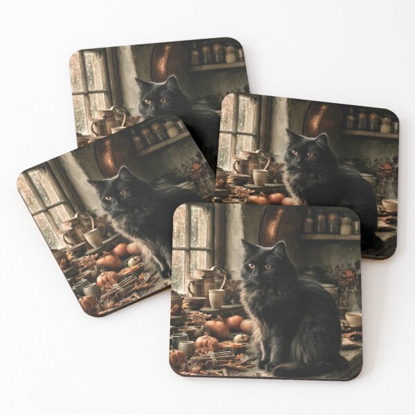 Item preview, Black Cat on a Rainy Autumn Morning designed and sold by Erika Kaisersot.
