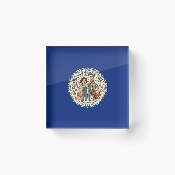 Item preview, Vintage Happy Labor Day emblem: celebrating hard work and dedication. designed and sold by FootprintofLove.