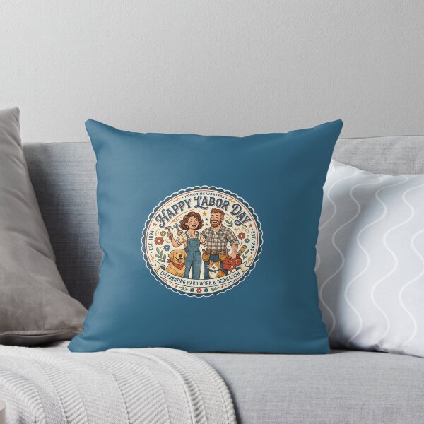 Item preview, Vintage Happy Labor Day emblem: celebrating hard work and dedication. designed and sold by FootprintofLove.