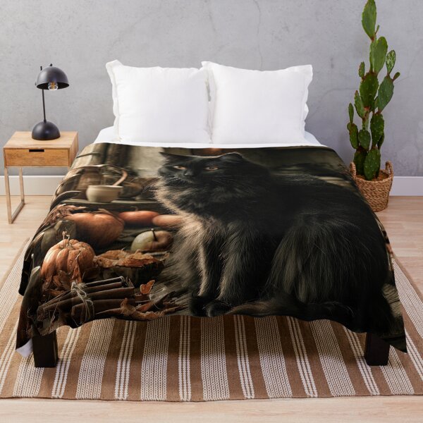Item preview, Black Cat on a Rainy Autumn Morning designed and sold by Erika Kaisersot.