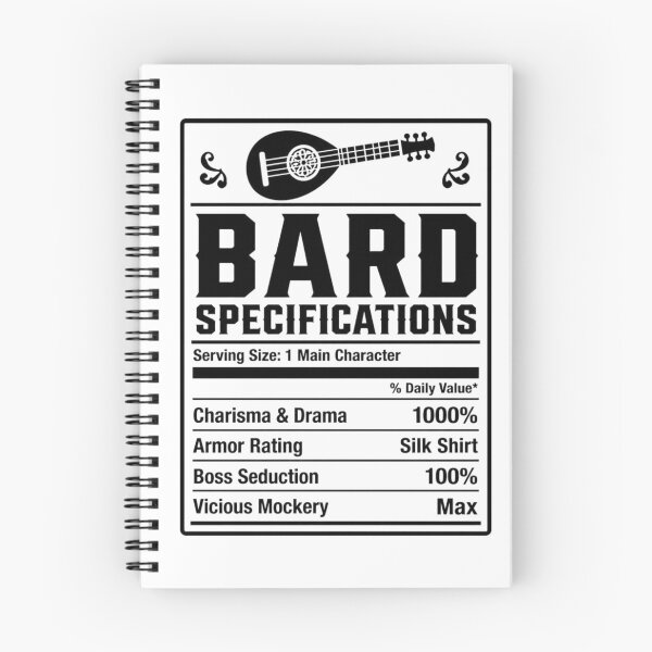 Item preview, Bard Nutrition Facts - Funny RPG Charisma Stats Meme designed and sold by Dice_Goblin_Studio.