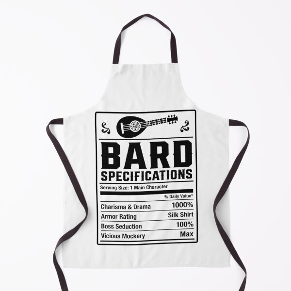 Item preview, Bard Nutrition Facts - Funny RPG Charisma Stats Meme designed and sold by Dice_Goblin_Studio.