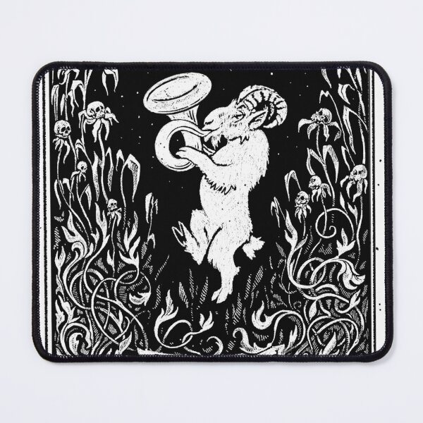 Item preview, Danse macabre goat tarot card linocut art designed and sold by Yanuta.