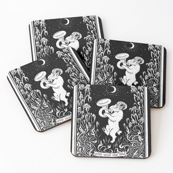 Item preview, Danse macabre goat tarot card linocut art designed and sold by Yanuta.