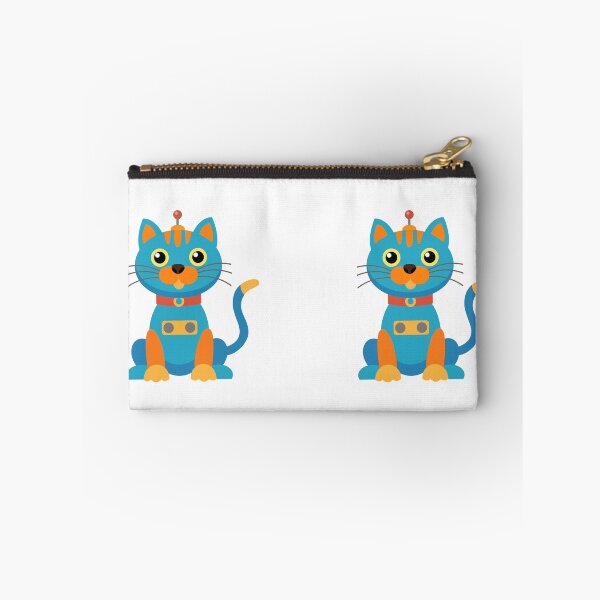 Item preview, Cute Robot Cat Blue and Orange Mechanical Kitty designed and sold by ElenMart.