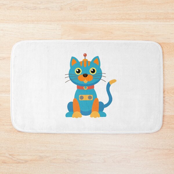 Item preview, Cute Robot Cat Blue and Orange Mechanical Kitty designed and sold by ElenMart.
