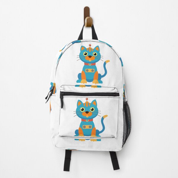 Item preview, Cute Robot Cat Blue and Orange Mechanical Kitty designed and sold by ElenMart.