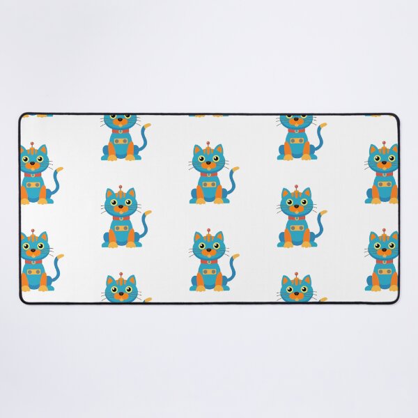 Item preview, Cute Robot Cat Blue and Orange Mechanical Kitty designed and sold by ElenMart.