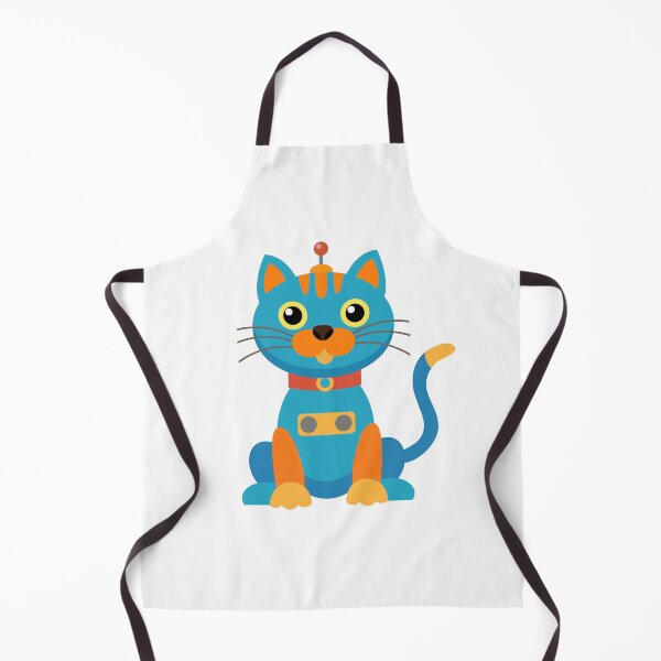 Item preview, Cute Robot Cat Blue and Orange Mechanical Kitty designed and sold by ElenMart.