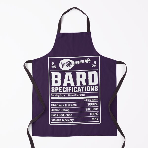 Item preview, Bard Nutrition Facts (White) - Funny RPG Charisma Stats Meme designed and sold by Dice_Goblin_Studio.