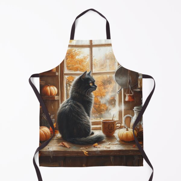 Item preview, Black Cat Watching the Autumn Rain designed and sold by Erika Kaisersot.