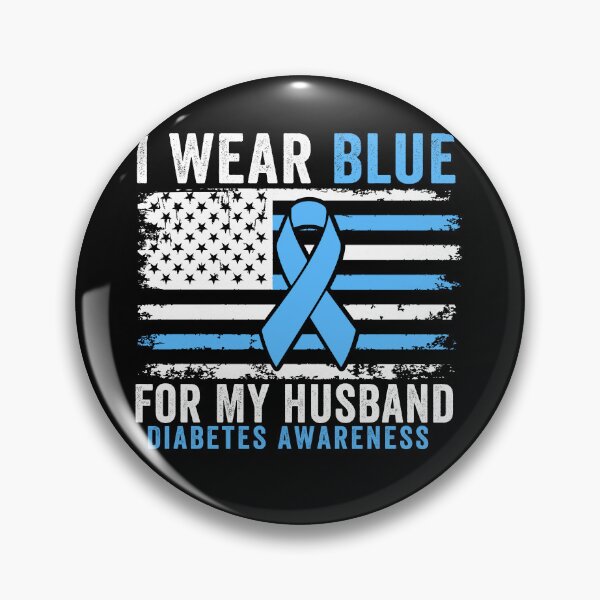 Item preview, I Wear Blue For My Husband Diabetes Awareness Blue Ribbon Spouse Support designed and sold by 76Valeria.