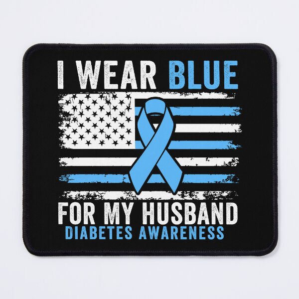 Item preview, I Wear Blue For My Husband Diabetes Awareness Blue Ribbon Spouse Support designed and sold by 76Valeria.
