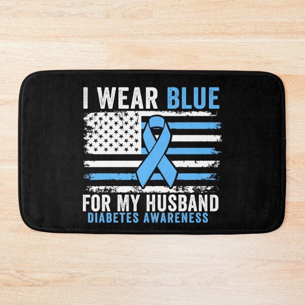 Item preview, I Wear Blue For My Husband Diabetes Awareness Blue Ribbon Spouse Support designed and sold by 76Valeria.