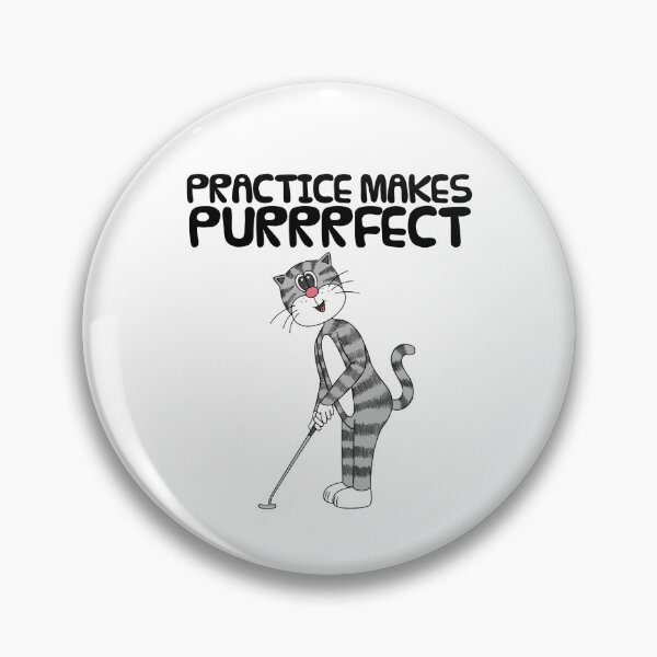 Item preview, Cat Playing Golf (Putter), Practice Makes Purrrfect, Golfer Funny designed and sold by doodlerob.