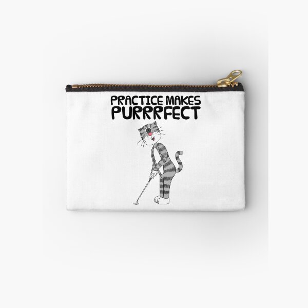 Item preview, Cat Playing Golf (Putter), Practice Makes Purrrfect, Golfer Funny designed and sold by doodlerob.