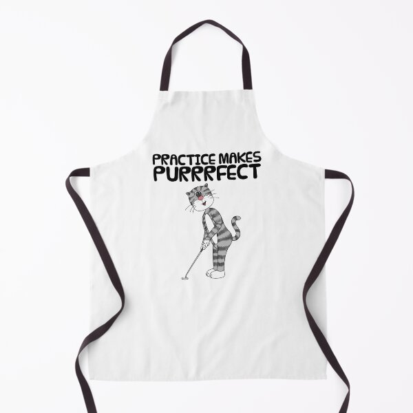 Item preview, Cat Playing Golf (Putter), Practice Makes Purrrfect, Golfer Funny designed and sold by doodlerob.