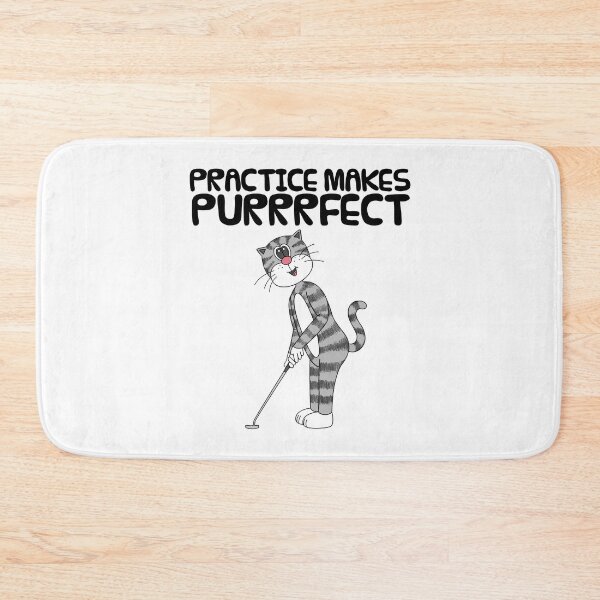 Item preview, Cat Playing Golf (Putter), Practice Makes Purrrfect, Golfer Funny designed and sold by doodlerob.