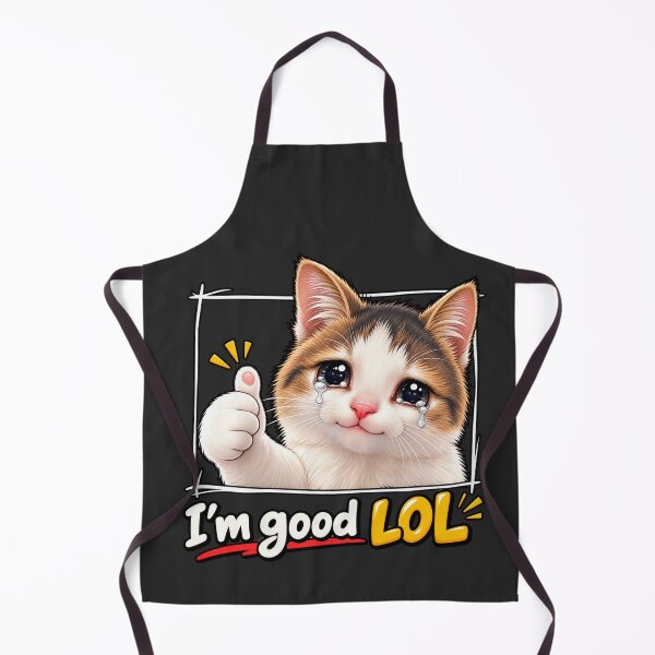 Item preview, Crying Cat I'm Good LOL – Funny Sarcastic Meme designed and sold by waikibi ⭐⭐⭐⭐⭐.