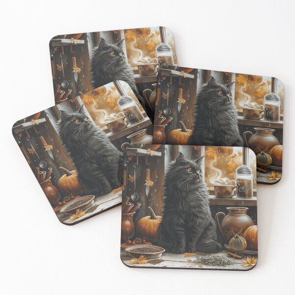 Item preview, Fluffy Black Cat by the Autumn Window designed and sold by Erika Kaisersot.