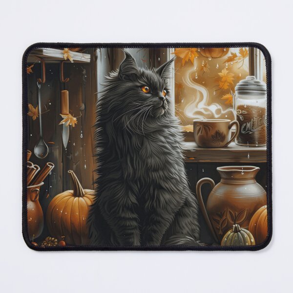 Item preview, Fluffy Black Cat by the Autumn Window designed and sold by Erika Kaisersot.