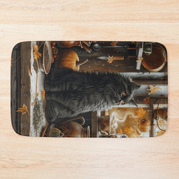 Item preview, Fluffy Black Cat by the Autumn Window designed and sold by Erika Kaisersot.